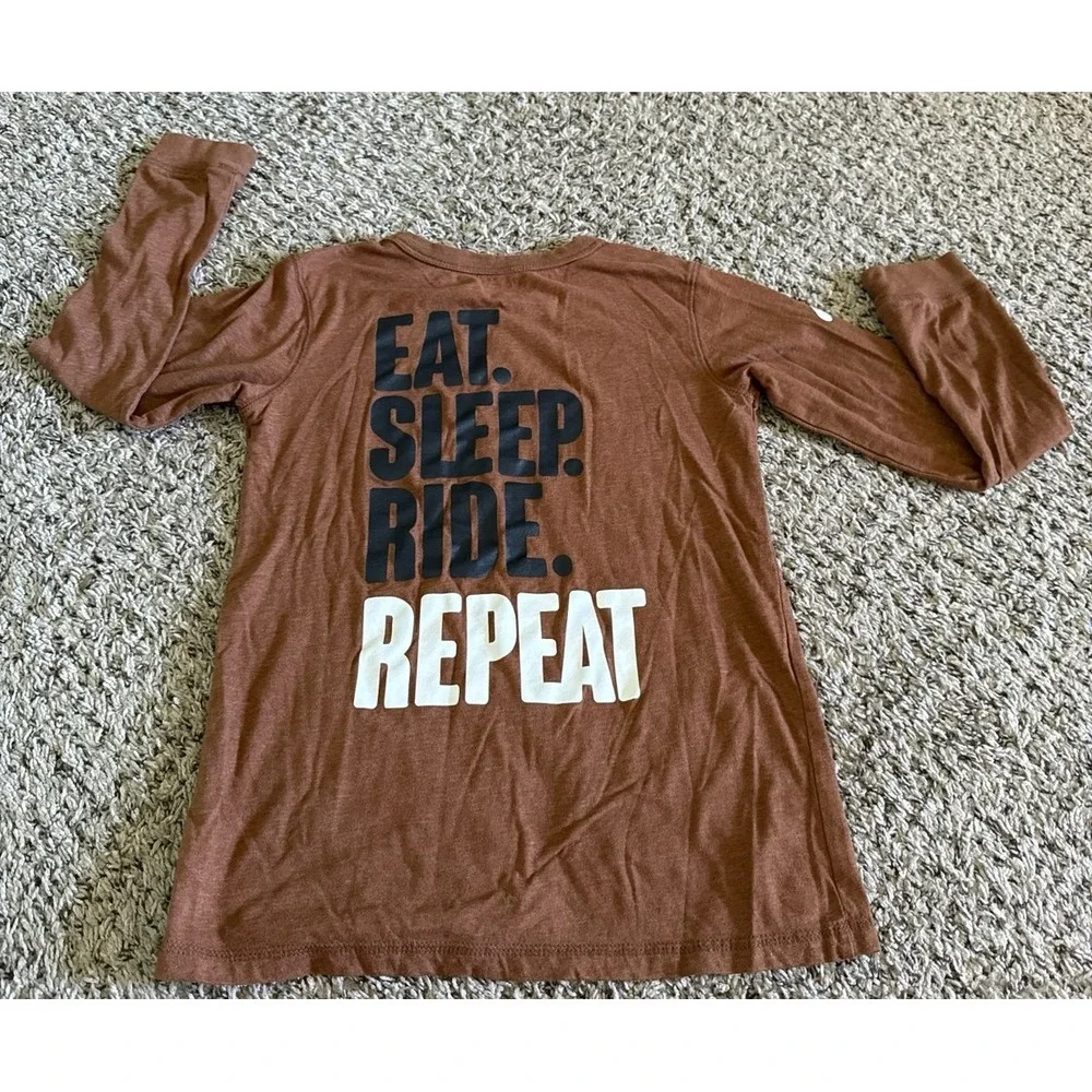 Carter's Boys Brown Double-side Graphic Snowboarding Long Sleeve Tee‎ Size 10/12